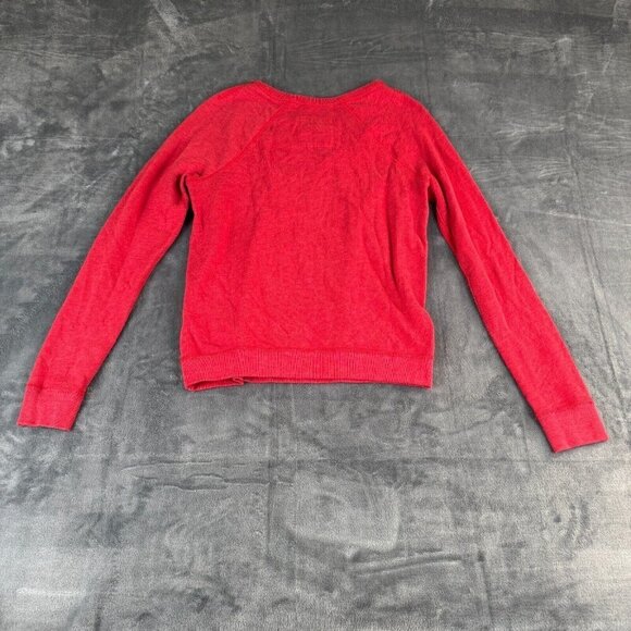 Hollister Sweatshirt Womens Medium Red Number 9 Spellout Sequin Y2K - Picture 9 of 10